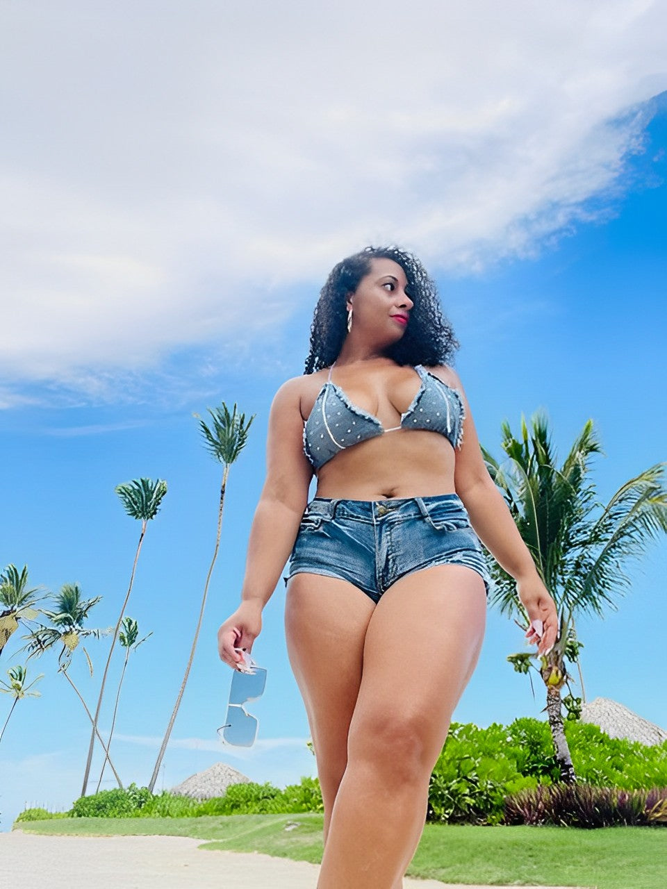 Bling Jean Short set